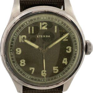 Vintage Eterna Military 17 Jewel Men Bumper Automatic Wristwatch 833 Swiss Steel